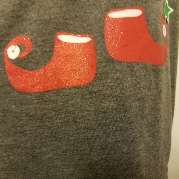 Christmas sprkling elf words grey tee - Picture 7 of 8